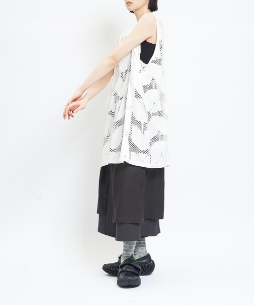 gomme(ゴム)の「ロングメッシュT(Tシャツ/カットソー・レディース・ブラウン/ホワイト/ブラック・MEDIUM)」の20枚目の写真