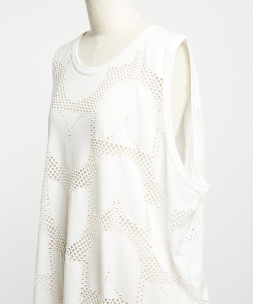 gomme(ゴム)の「ロングメッシュT(Tシャツ/カットソー・レディース・ブラウン/ホワイト/ブラック・MEDIUM)」の6枚目の写真