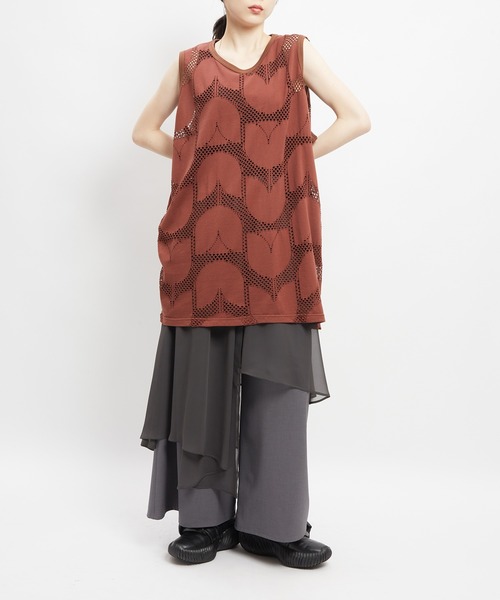 gomme(ゴム)の「ロングメッシュT(Tシャツ/カットソー・レディース・ブラウン/ホワイト/ブラック・MEDIUM)」の21枚目の写真