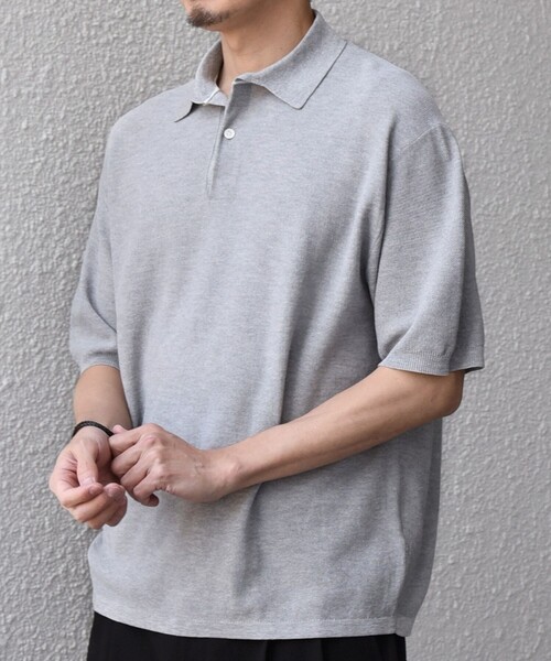 SHIPS any(シップス エニィ)の「SHIPS any:〈手洗い可能〉TEXBRID(R) ドライタッチ サマー ニット ポロシャツ◇(ポロシャツ・メンズ・ブラック/グレー/ネイビー・X-LARGE/LARGE/MEDIUM)」の3枚目の写真