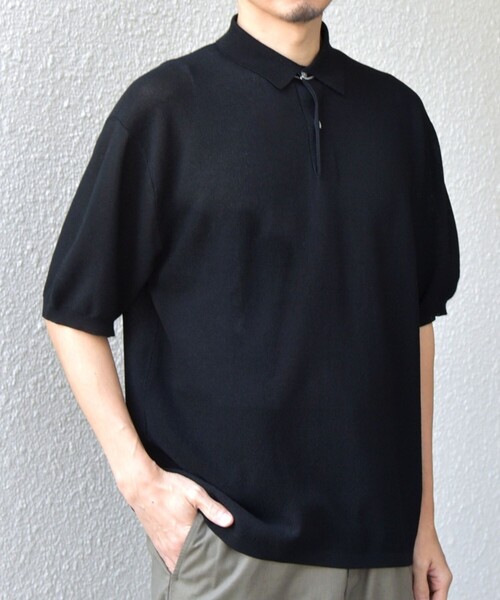 SHIPS any(シップス エニィ)の「SHIPS any:〈手洗い可能〉TEXBRID(R) ドライタッチ サマー ニット ポロシャツ◇(ポロシャツ・メンズ・ブラック/グレー/ネイビー・X-LARGE/LARGE/MEDIUM)」の2枚目の写真