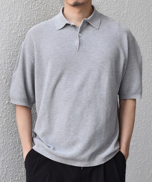 SHIPS any(シップス エニィ)の「SHIPS any:〈手洗い可能〉TEXBRID(R) ドライタッチ サマー ニット ポロシャツ◇(ポロシャツ・メンズ・ブラック/グレー/ネイビー・X-LARGE/LARGE/MEDIUM)」の19枚目の写真