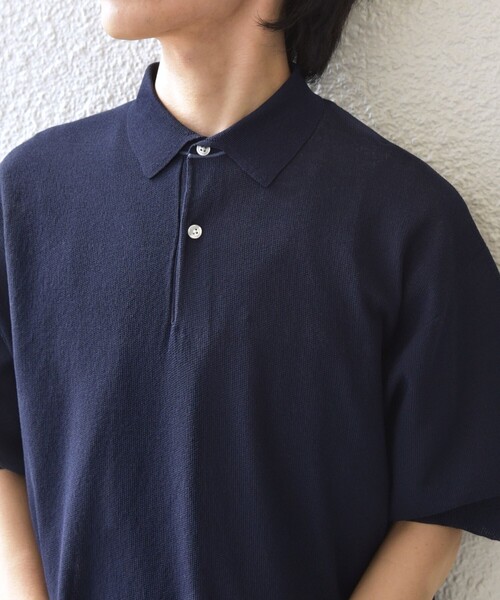 SHIPS any(シップス エニィ)の「SHIPS any:〈手洗い可能〉TEXBRID(R) ドライタッチ サマー ニット ポロシャツ◇(ポロシャツ・メンズ・ブラック/グレー/ネイビー・X-LARGE/LARGE/MEDIUM)」の5枚目の写真