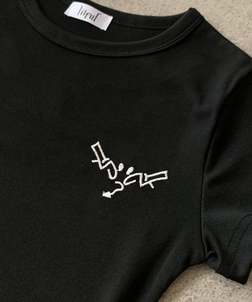 lilful（リルフル）の「【26年春夏新作】羽デザイン ドット柄レース 半袖Tシャツ（Tシャツ/カットソー・レディース・ブラック/グレー・M/S）」の6枚目の写真