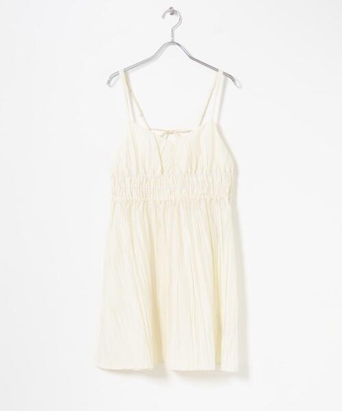 KBF（ケイビーエフ）の「リンクルミニキャミワンピース（ワンピース・レディース・ダークブラウン/チャコールグレー/アイボリー・ONE）」の10枚目の写真