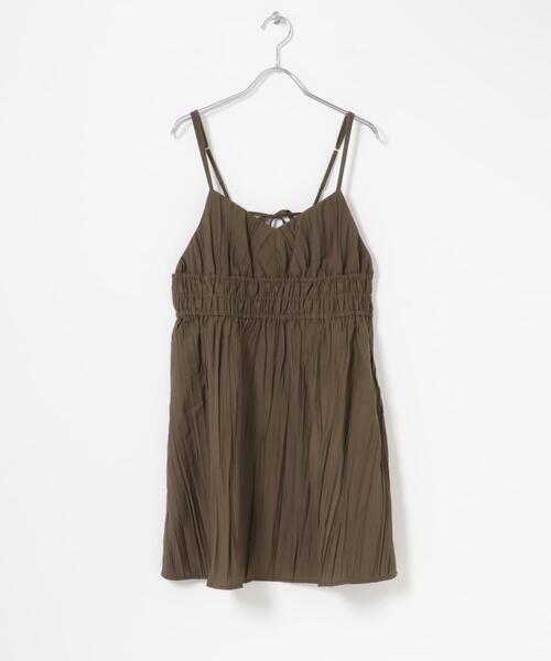 KBF（ケイビーエフ）の「リンクルミニキャミワンピース（ワンピース・レディース・ダークブラウン/チャコールグレー/アイボリー・ONE）」の19枚目の写真