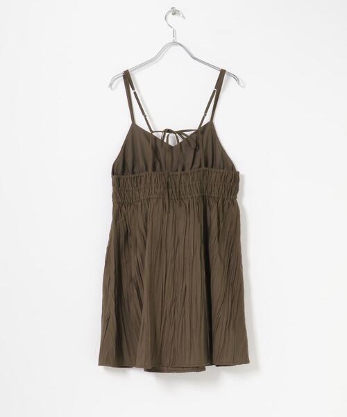 KBF（ケイビーエフ）の「リンクルミニキャミワンピース（ワンピース・レディース・ダークブラウン/チャコールグレー/アイボリー・ONE）」の20枚目の写真