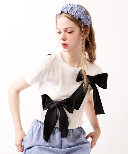 MILK(ミルク)の「Triple Ribbon Tシャツ(Tシャツ/カットソー・レディース・A/C/B・FREE)」の3枚目の写真