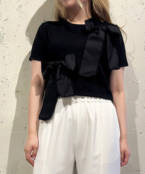 MILK(ミルク)の「Triple Ribbon Tシャツ(Tシャツ/カットソー・レディース・A/C/B・FREE)」の1枚目の写真