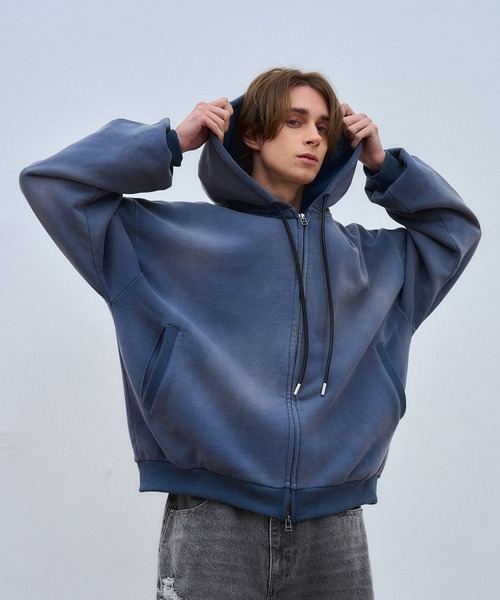 ajouter flow（アジューテフロー）の「【ajouter flow】bleach double zip hoodie（パーカー・メンズ・レッド/ブルー・LARGE/MEDIUM）」の3枚目の写真