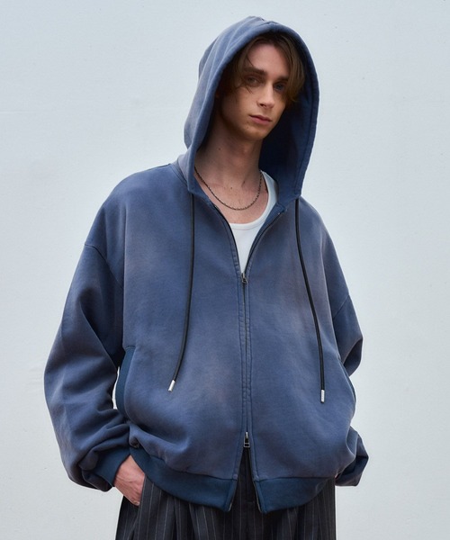 ajouter flow（アジューテフロー）の「【ajouter flow】bleach double zip hoodie（パーカー・メンズ・レッド/ブルー・LARGE/MEDIUM）」の4枚目の写真