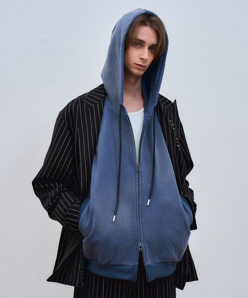 ajouter flow（アジューテフロー）の「【ajouter flow】bleach double zip hoodie（パーカー・メンズ・レッド/ブルー・LARGE/MEDIUM）」の6枚目の写真