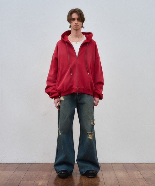 ajouter flow（アジューテフロー）の「【ajouter flow】bleach double zip hoodie（パーカー・メンズ・レッド/ブルー・LARGE/MEDIUM）」の18枚目の写真