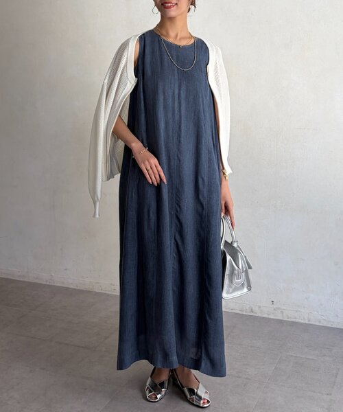 Chez toi（シェトワ）の「シアーデニムBACKZIPワンピース（ワンピース・レディース・インディゴブルー/チャコールグレー/サックスブルー・FREE）」の19枚目の写真