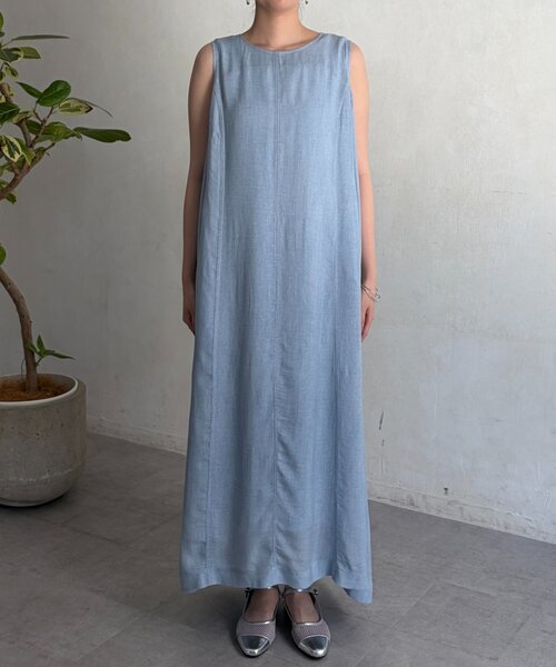 Chez toi（シェトワ）の「シアーデニムBACKZIPワンピース（ワンピース・レディース・インディゴブルー/チャコールグレー/サックスブルー・FREE）」の4枚目の写真