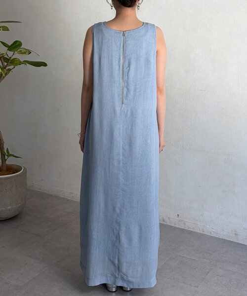Chez toi（シェトワ）の「シアーデニムBACKZIPワンピース（ワンピース・レディース・インディゴブルー/チャコールグレー/サックスブルー・FREE）」の5枚目の写真