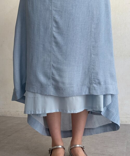 Chez toi（シェトワ）の「シアーデニムBACKZIPワンピース（ワンピース・レディース・インディゴブルー/チャコールグレー/サックスブルー・FREE）」の10枚目の写真