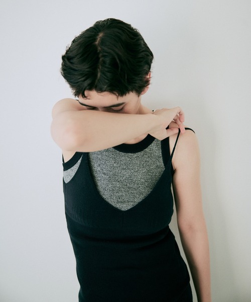 THE GOODLAND MARKET(ザグッドランドマーケット)の「nakes AMERICAN SLEEVE RIB TANK(タンクトップ・レディース・グレー/ブラック/ダークブラウン・1)」の13枚目の写真