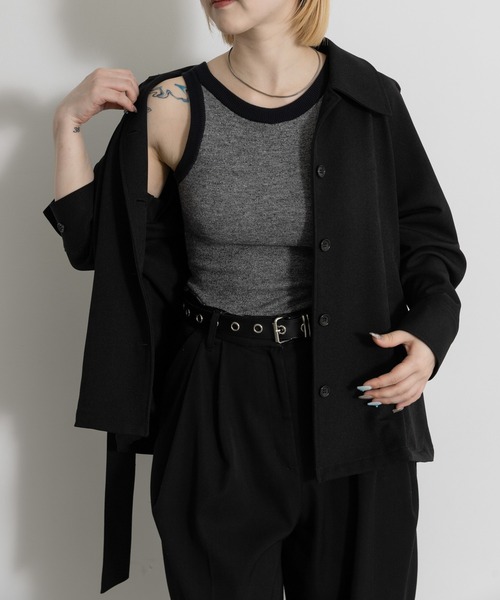 THE GOODLAND MARKET(ザグッドランドマーケット)の「nakes AMERICAN SLEEVE RIB TANK(タンクトップ・レディース・グレー/ブラック/ダークブラウン・1)」の17枚目の写真
