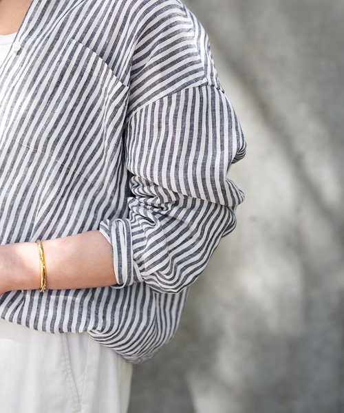 FRAMeWORK(フレームワーク)の「≪追加≫フレンチリネンドロストシャツ 2(シャツ/ブラウス・レディース・ホワイト/ブラック・FREE)」の20枚目の写真