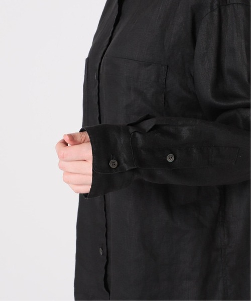 FRAMeWORK(フレームワーク)の「≪追加≫フレンチリネンドロストシャツ 2(シャツ/ブラウス・レディース・ホワイト/ブラック・FREE)」の4枚目の写真