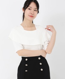 STRAWBERRY-FIELDS | アメリ―ストレッチ_オフショル風ケープ衿ニット(ニット/セーター)