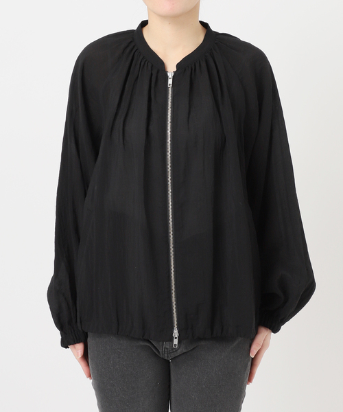 JOURNAL STANDARD relume（ジャーナルスタンダード　レリューム）の「［手洗い可］シアーギャザージップブルゾン（その他アウター・レディース・ブラック/ベージュ・FREE）」の17枚目の写真