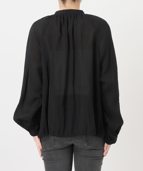 JOURNAL STANDARD relume（ジャーナルスタンダード　レリューム）の「［手洗い可］シアーギャザージップブルゾン（その他アウター・レディース・ブラック/ベージュ・FREE）」の19枚目の写真