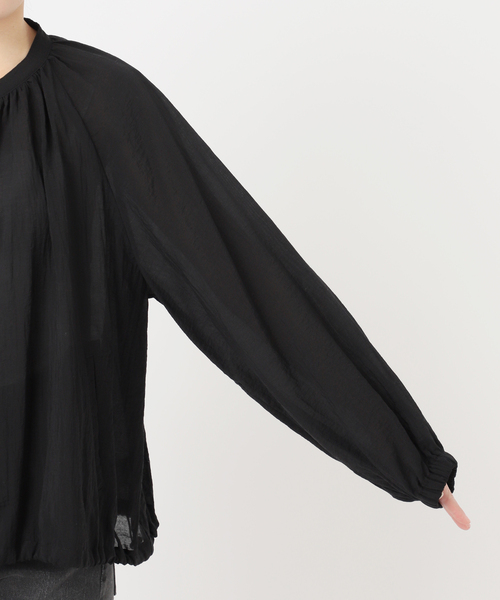 JOURNAL STANDARD relume（ジャーナルスタンダード　レリューム）の「［手洗い可］シアーギャザージップブルゾン（その他アウター・レディース・ブラック/ベージュ・FREE）」の21枚目の写真