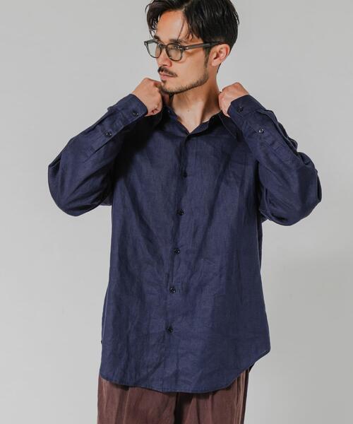 URBAN RESEARCH（アーバンリサーチ）の「LINEN REGULAR SHIRTS（シャツ/ブラウス・メンズ・ブラック/ベージュ/ネイビー/ブルー系その他・MEDIUM/LARGE）」の3枚目の写真