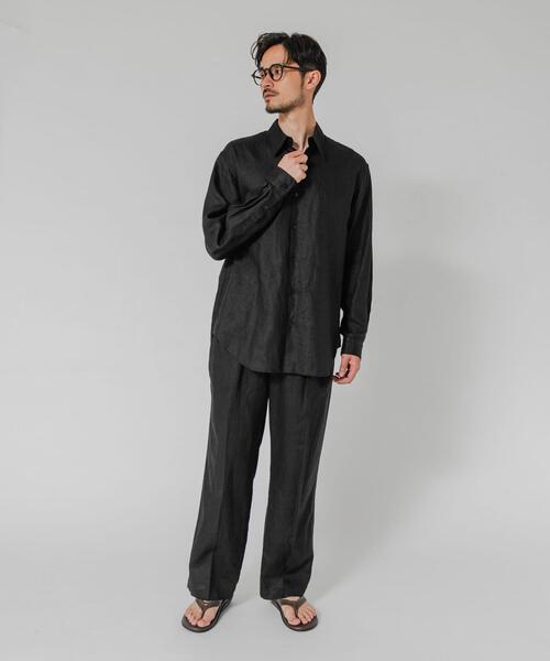 URBAN RESEARCH（アーバンリサーチ）の「LINEN REGULAR SHIRTS（シャツ/ブラウス・メンズ・ブラック/ベージュ/ネイビー/ブルー系その他・MEDIUM/LARGE）」の9枚目の写真