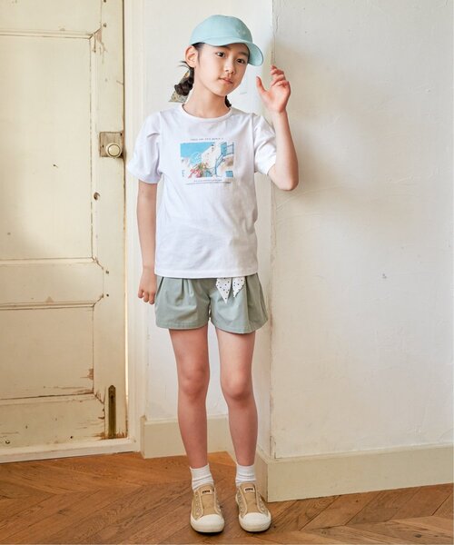 ikka(イッカ)の「さらっとスカーフ付きタックキュロット(120~160cm)(その他パンツ・キッズ・ミント/ブラック/ベージュ・120/130/160/150/140)」の4枚目の写真