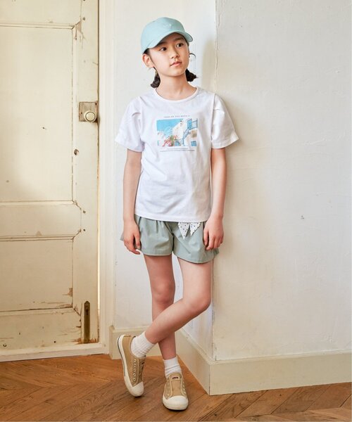 ikka(イッカ)の「さらっとスカーフ付きタックキュロット(120~160cm)(その他パンツ・キッズ・ミント/ブラック/ベージュ・120/130/160/150/140)」の5枚目の写真