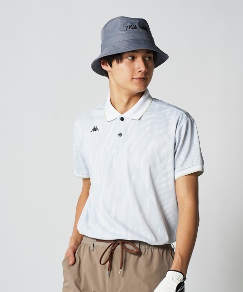 Kappa(カッパ)の「【Kappa/カッパ】総柄半袖ポロシャツ 吸汗速乾 UVカット ゴルフ(シャツ/ブラウス・メンズ・ブラック/ホワイト/グリーン・LARGE/X-LARGE/XX-LARGE)」の1枚目の写真