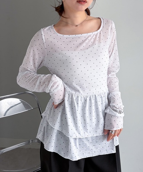 RANAN(ラナン)の「メローティアードデザインカットソー(Tシャツ/カットソー・レディース・ホワイト系その他/ホワイト系その他2/ブラック系その他/ブラック系その他2・LL/L/M)」の22枚目の写真