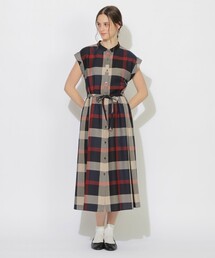 CB CRESTBRIDGE（シービークレストブリッジ）の「クレストブリッジチェックフレンチスリーブワンピース（ワンピース）」