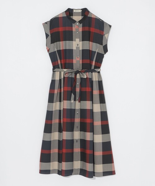 CB CRESTBRIDGE(シービークレストブリッジ)の「クレストブリッジチェックフレンチスリーブワンピース(ワンピース・レディース・ベージュ系その他3・M/S)」の2枚目の写真