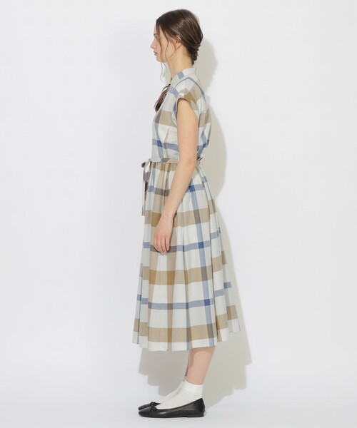 CB CRESTBRIDGE(シービークレストブリッジ)の「クレストブリッジチェックフレンチスリーブワンピース(ワンピース・レディース・ベージュ系その他3・M/S)」の3枚目の写真