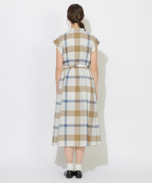 CB CRESTBRIDGE(シービークレストブリッジ)の「クレストブリッジチェックフレンチスリーブワンピース(ワンピース・レディース・ベージュ系その他3・M/S)」の4枚目の写真
