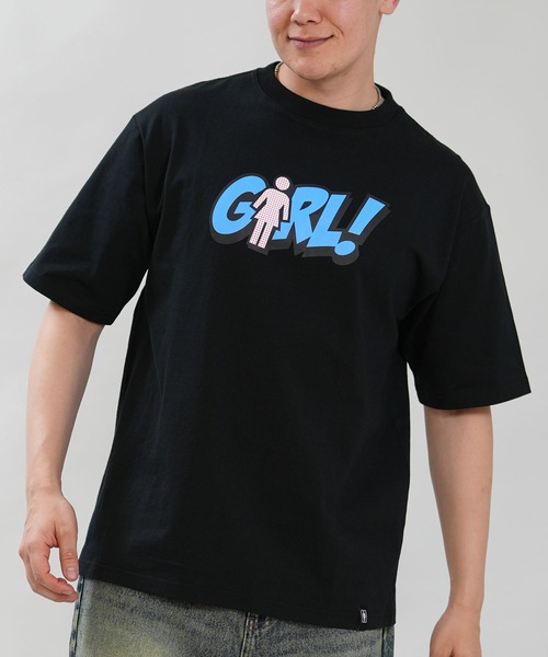 girl(ガール)の「【ムラサキスポーツ限定】GIRL/ガール 半袖 Tシャツ ロゴ GR26STM04(Tシャツ/カットソー・メンズ・ブラック/ホワイト・M/L/XL)」の2枚目の写真