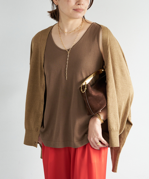 Deuxieme Classe(ドゥーズィエムクラス)の「BRONZER RICH Vネック カーディガン(カーディガン/ボレロ・レディース・キャメル・FREE)」の7枚目の写真