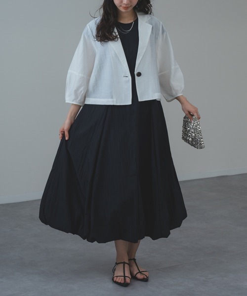 refinedworks（リファインドワークス）の「【refinedworks】トレンド の ランタン袖 ショートジャケット（その他アウター・レディース・ブラック/ホワイト・FREE）」の11枚目の写真