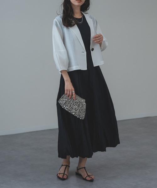 refinedworks（リファインドワークス）の「【refinedworks】トレンド の ランタン袖 ショートジャケット（その他アウター・レディース・ブラック/ホワイト・FREE）」の15枚目の写真