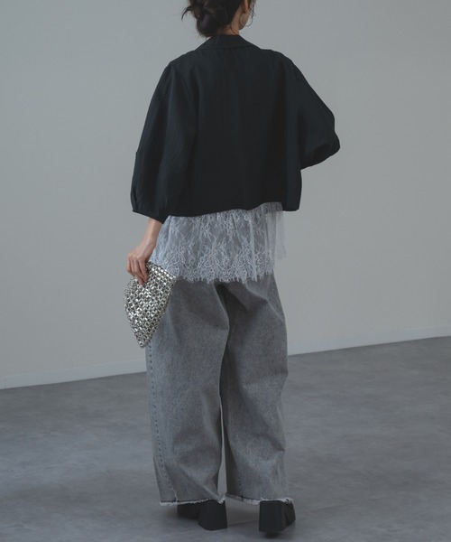 refinedworks（リファインドワークス）の「【refinedworks】トレンド の ランタン袖 ショートジャケット（その他アウター・レディース・ブラック/ホワイト・FREE）」の18枚目の写真