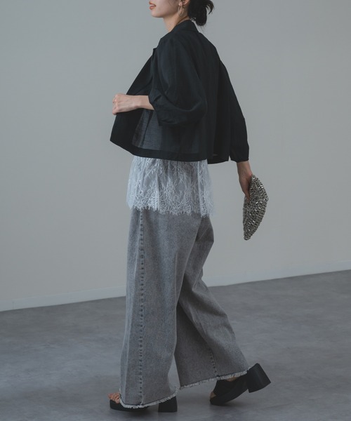 refinedworks（リファインドワークス）の「【refinedworks】トレンド の ランタン袖 ショートジャケット（その他アウター・レディース・ブラック/ホワイト・FREE）」の19枚目の写真
