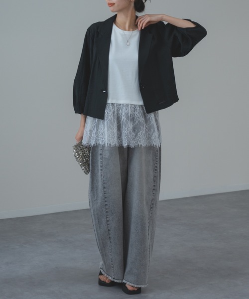 refinedworks（リファインドワークス）の「【refinedworks】トレンド の ランタン袖 ショートジャケット（その他アウター・レディース・ブラック/ホワイト・FREE）」の20枚目の写真