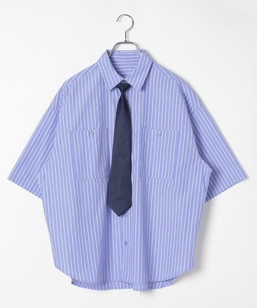 PBLIM(ページボーイリム)の「《UNISEX》ハンソデネクタイシャツ(シャツ/ブラウス・レディース・ブルー/キナリ/ブルー系その他・FREE)」の5枚目の写真