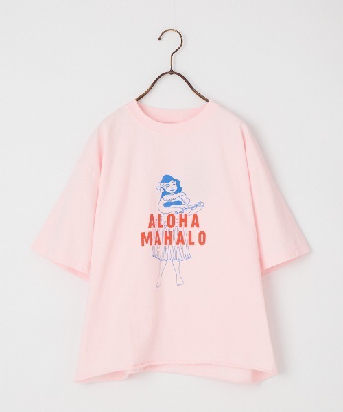 FUNG（ファング）の「[FUNG/ファング] 別注 ALOHA MAHALO カットオフプリントTシャツ（Tシャツ/カットソー・レディース・ピンク/ホワイト・M）」の13枚目の写真