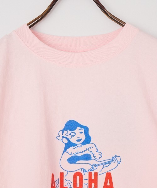 FUNG（ファング）の「[FUNG/ファング] 別注 ALOHA MAHALO カットオフプリントTシャツ（Tシャツ/カットソー・レディース・ピンク/ホワイト・M）」の15枚目の写真