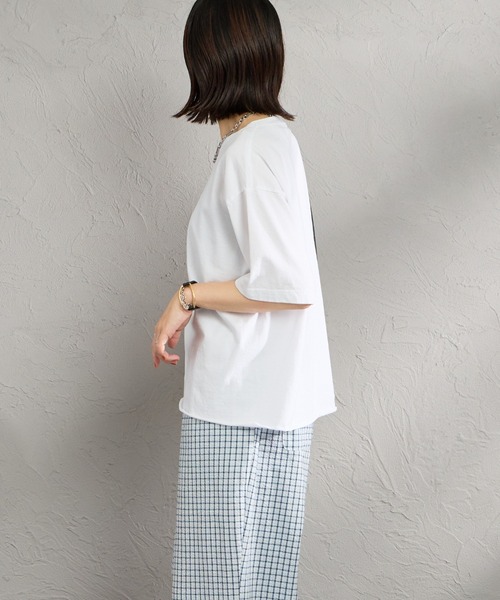 FUNG（ファング）の「[FUNG/ファング] 別注 ALOHA MAHALO カットオフプリントTシャツ（Tシャツ/カットソー・レディース・ピンク/ホワイト・M）」の21枚目の写真